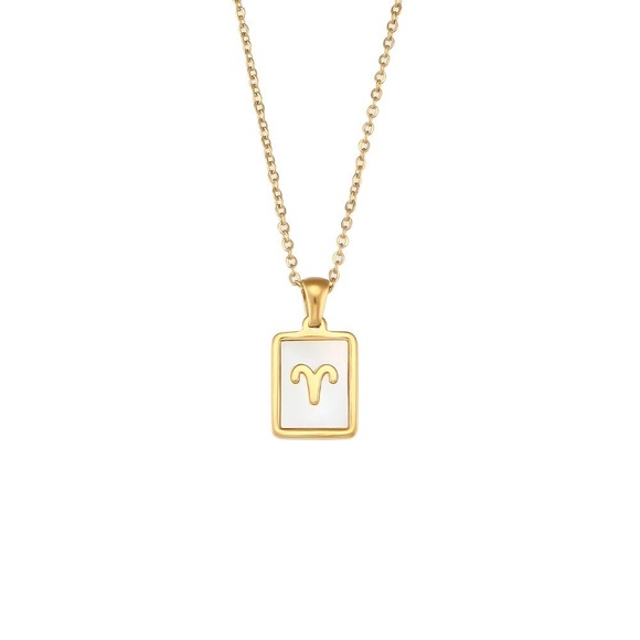 18K Gold Plated Mother Pearl Zodiac Necklace NWT - Picture 16 of 16